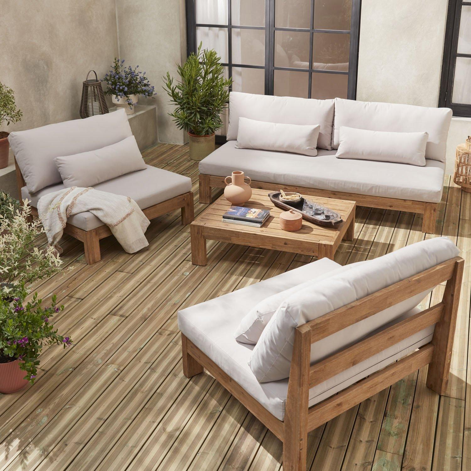 5-seater Premium Wooden Garden Sofa Set